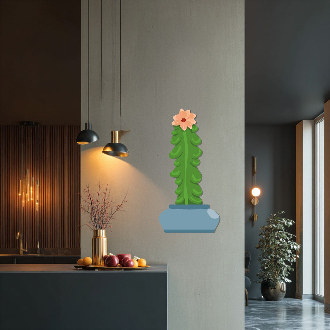 Column Cactus Metal Wall Art – Modern Minimal Botanical Wall Decor