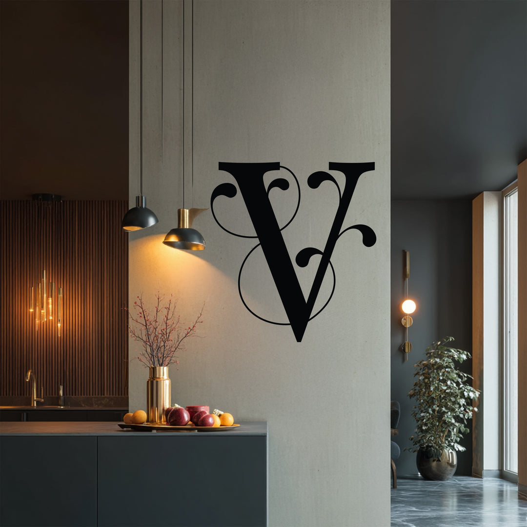 Elegant Initial Letter Metal Wall Art – Monogram Home Decor