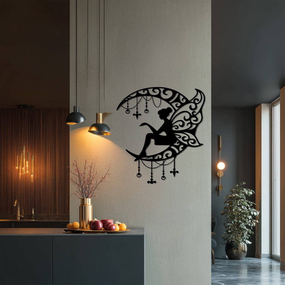 جنية ضوء القمر - مسحورة فن جداري معدني