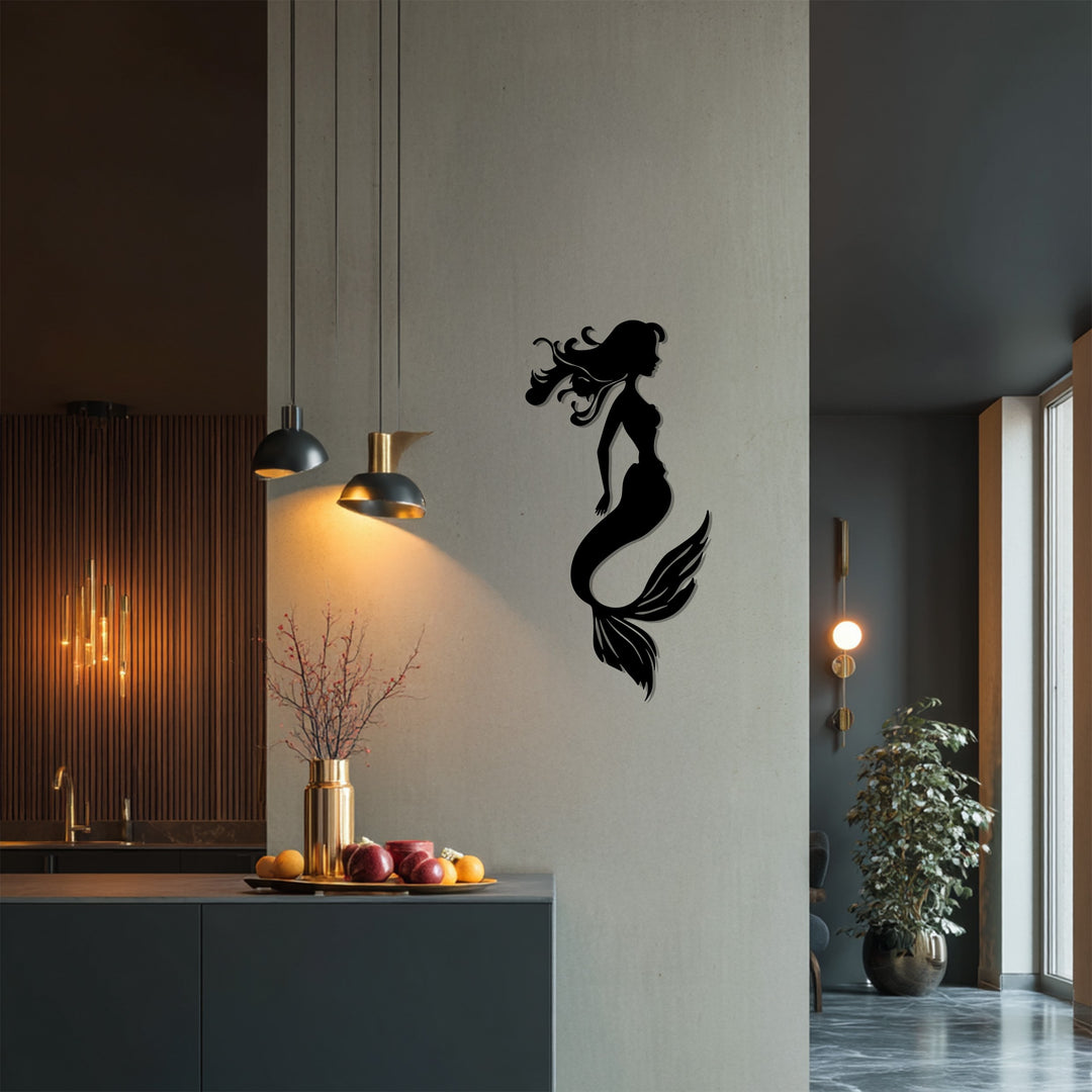Ocean Dream Mermaid – Elegant Metal Wall Art for Modern Interiors
