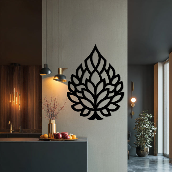 Minimalist leaf metal wall panel