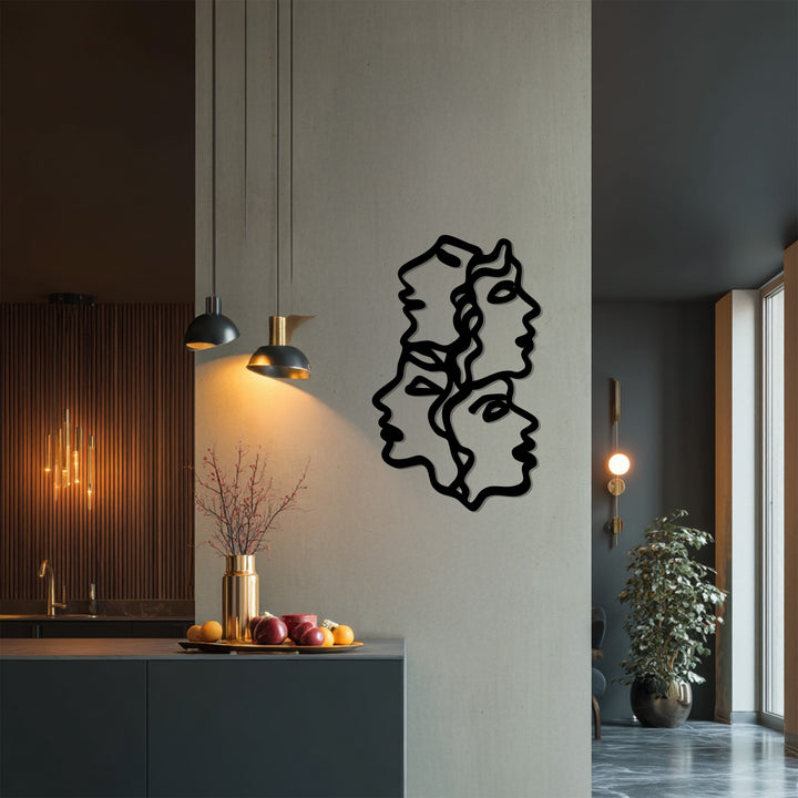 One-line art metal wall sculpture