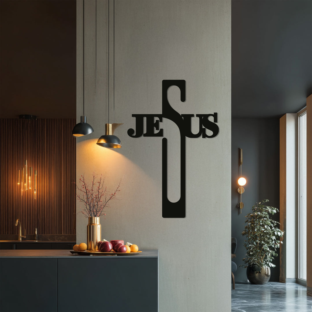 Faithful Cross – Modern Jesus Metal Wall Art