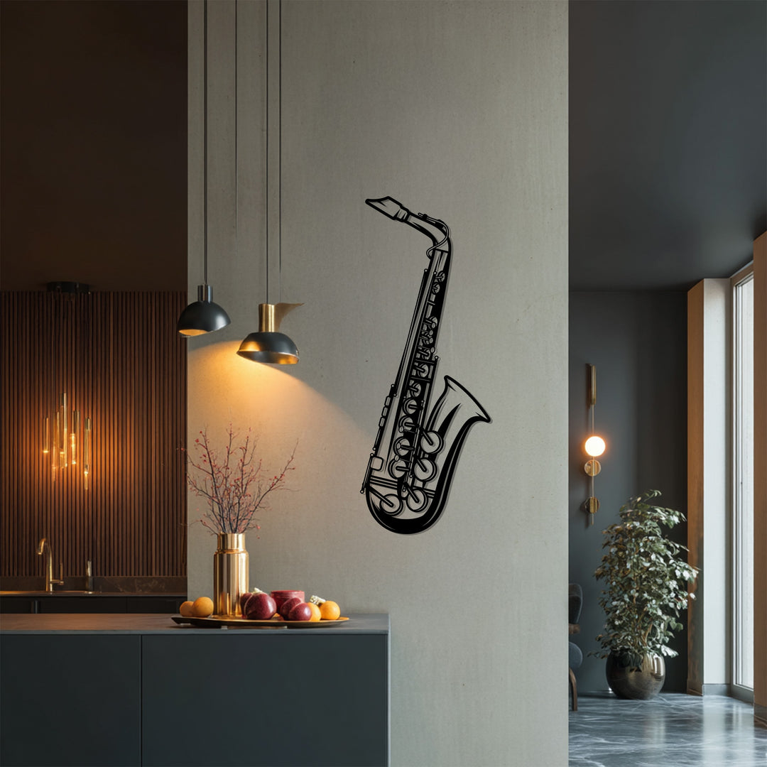 Saxophone Metal Wall Art – Jazz Music Home Decor