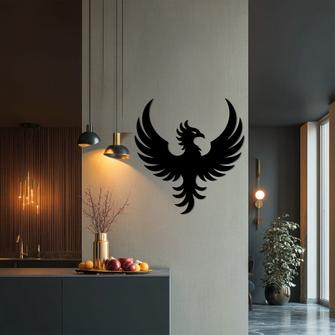 Phoenix Rising Metal Wall Art – Symbol of Strength