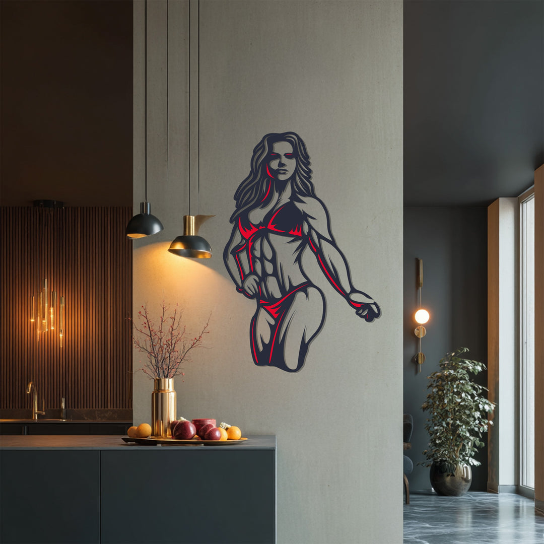 Motivational workout wall art symbolizing power and determination