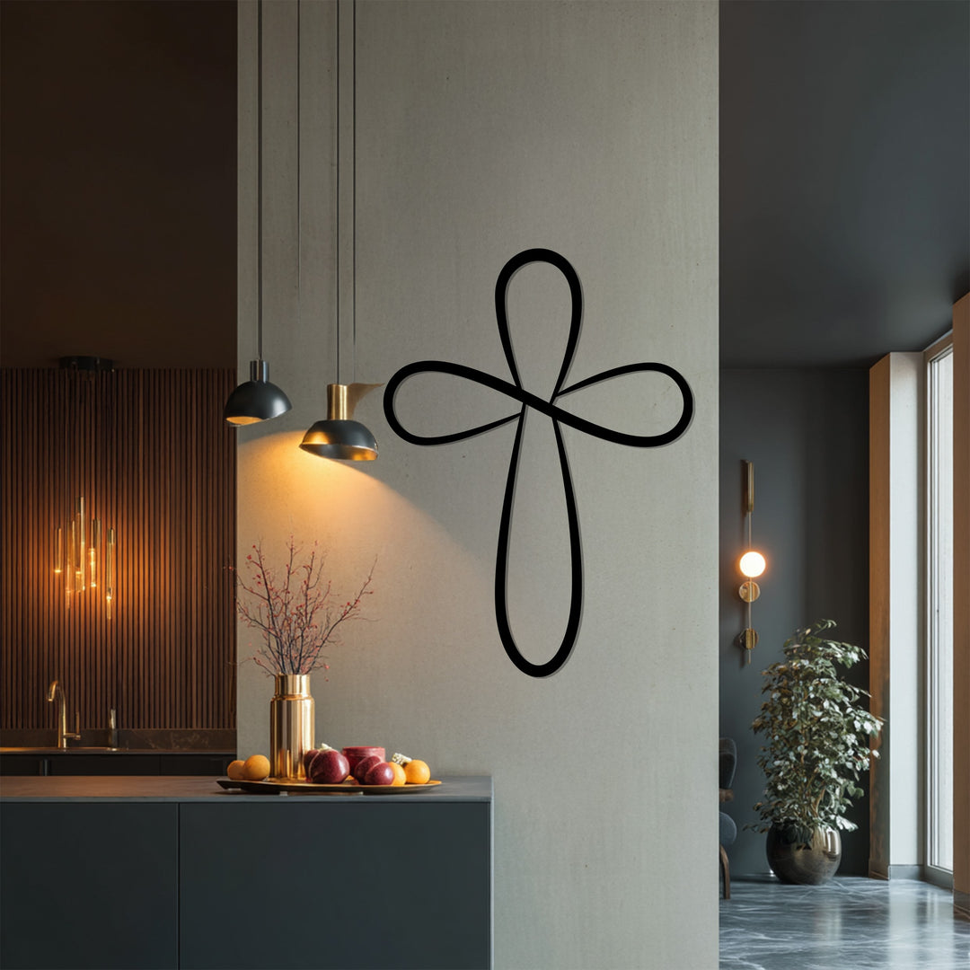 Infinite Grace – Croce ad anello d'argento Decorazioni Murali in Metallo