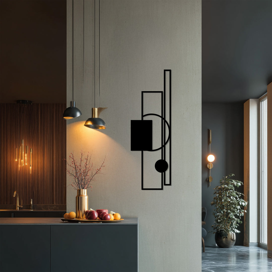 Modern Geometric Lines Metal Wall Art – Minimalist Abstract Home Decor