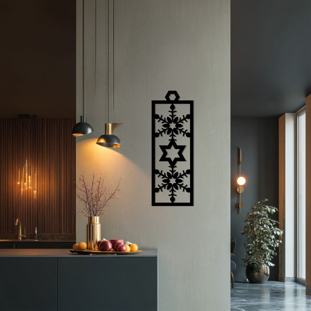 نجمة متجمدة – عيد ميلاد ندفة الثلج فن جداري معدني