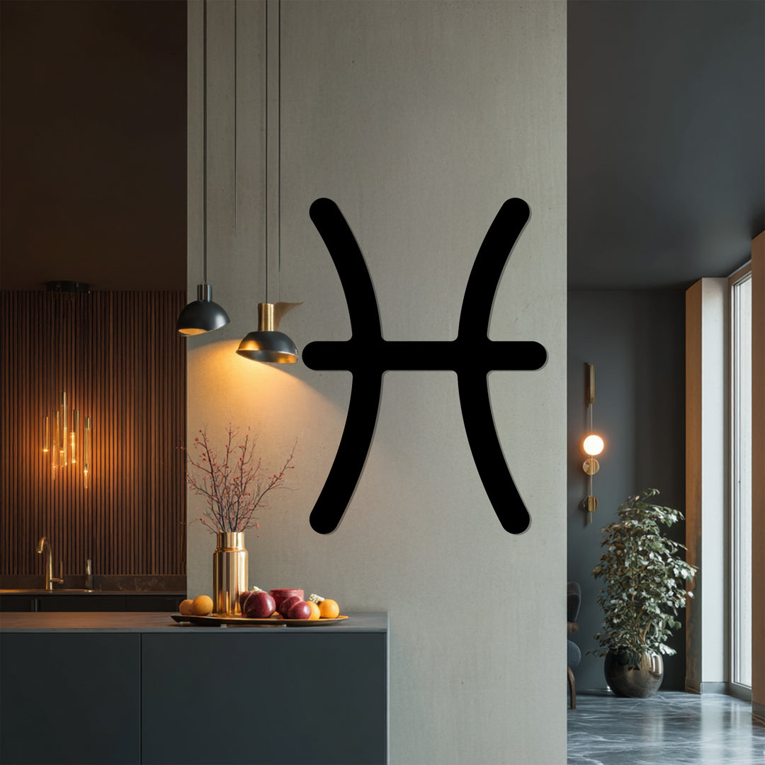 Pisces Zodiac Symbol – Astrology Metal Wall Art