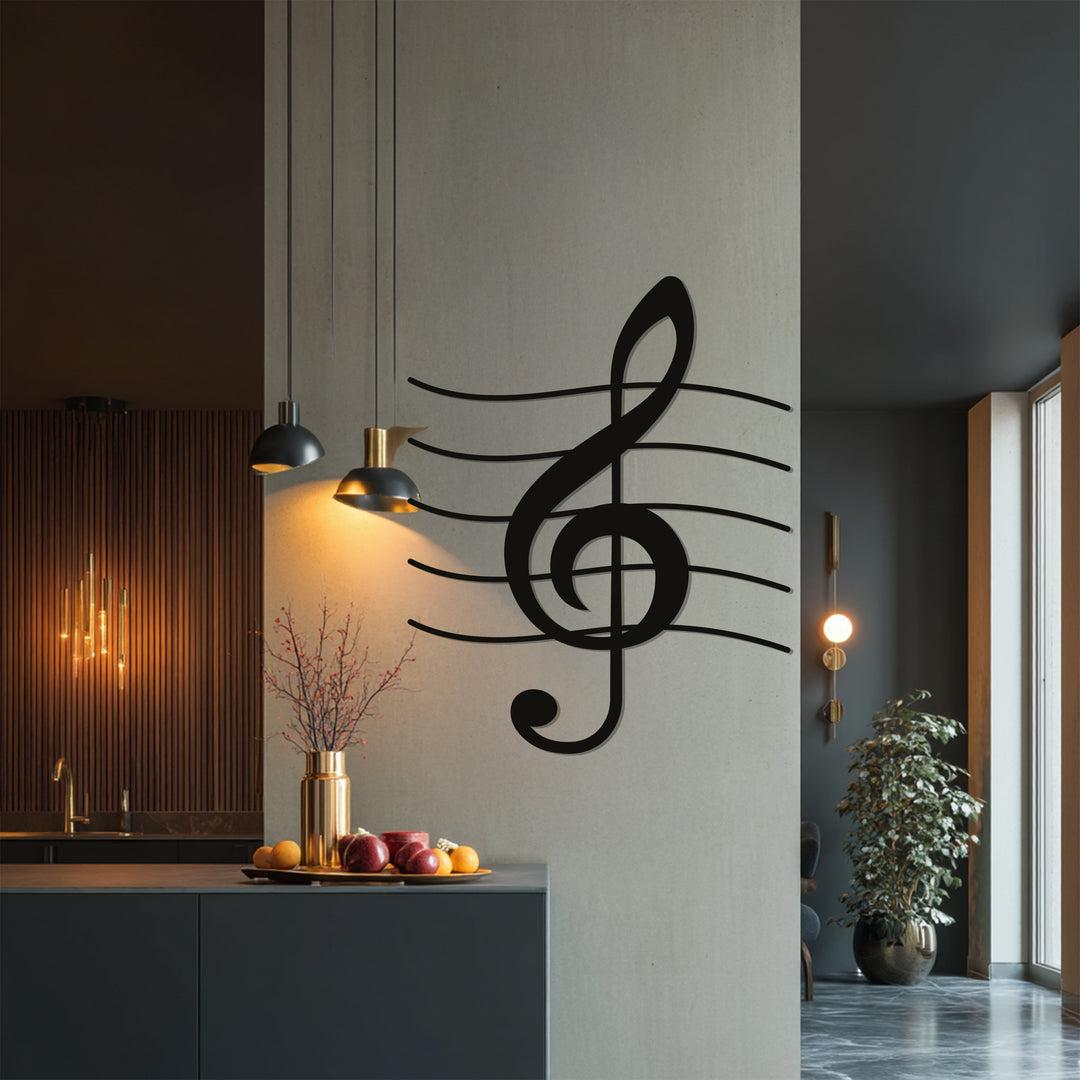 Treble Clef Metal Wall Art – Music Note Wall Decor