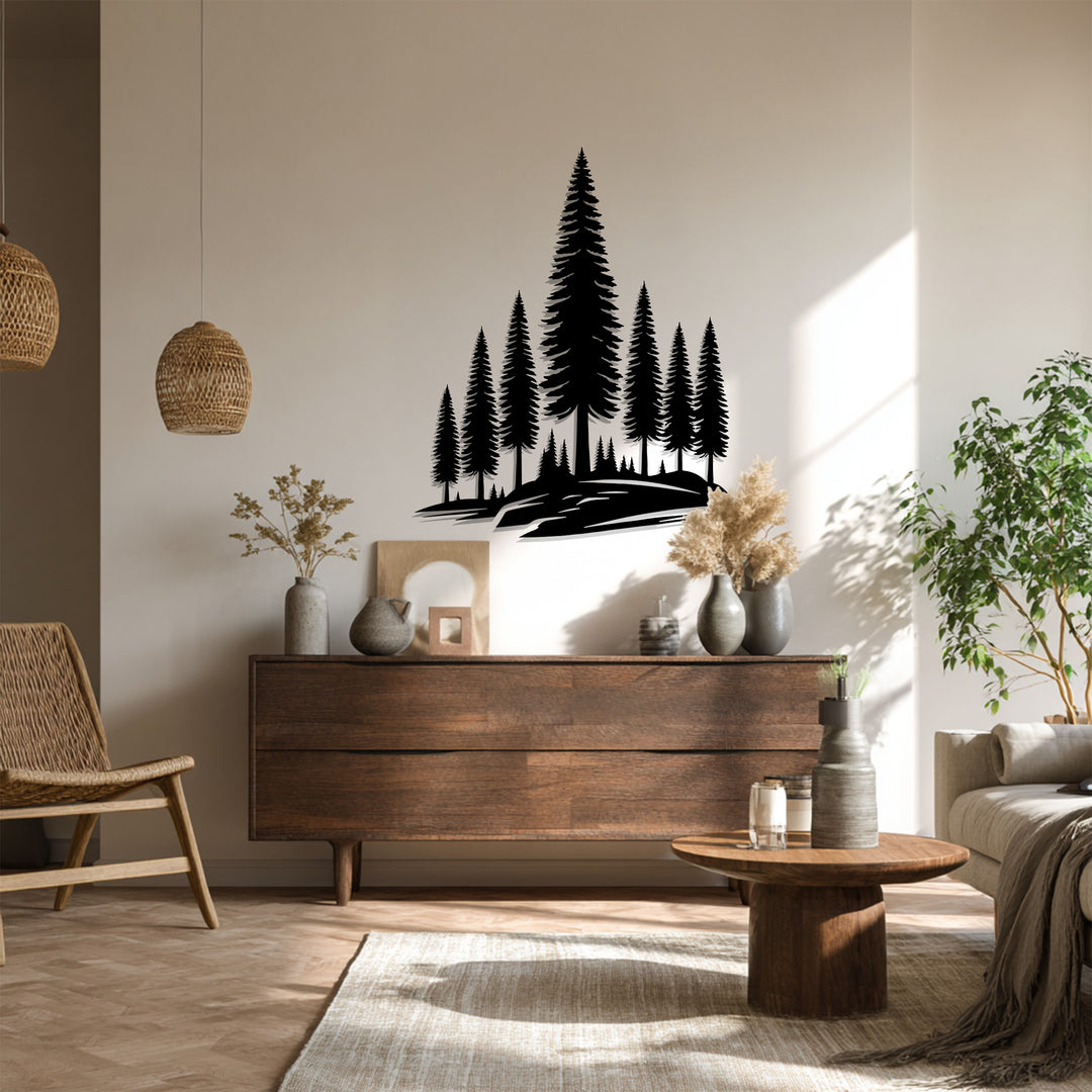 Nature-inspired landscape metal artwork