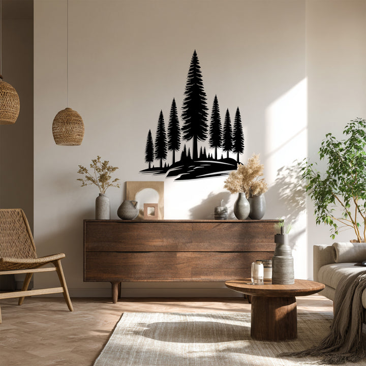 Nature-inspired landscape metal artwork