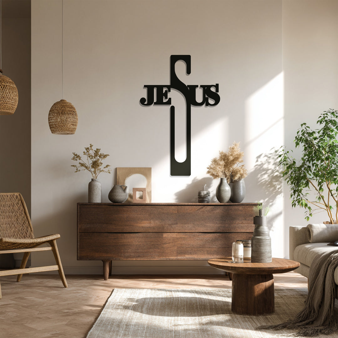 Faithful Cross – Modern Jesus Metal Wall Art
