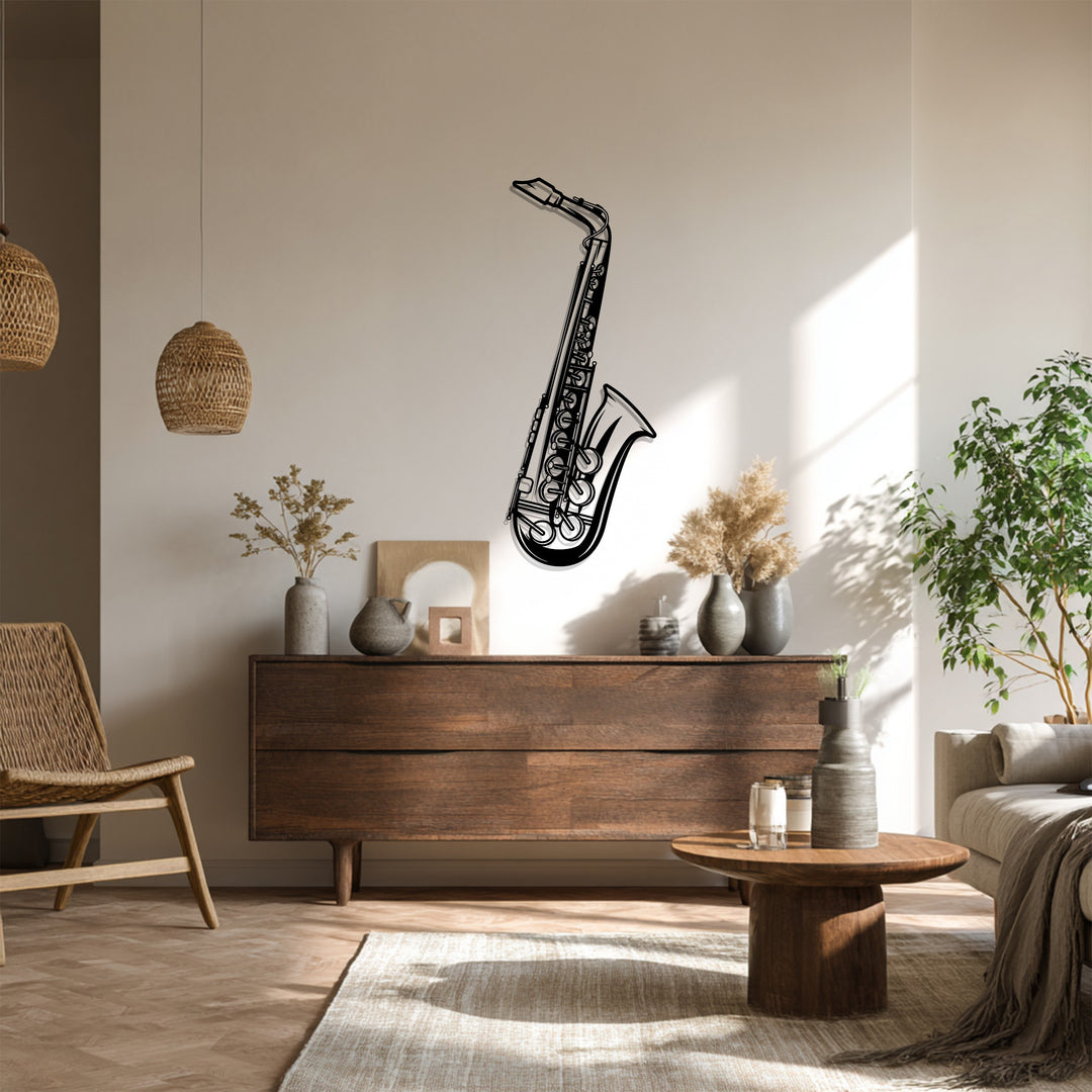 Saxophone Metal Wall Art – Jazz Music Home Decor
