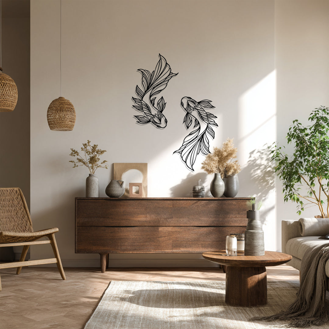 Koi Fish Harmony – Elegant Metal Wall Art