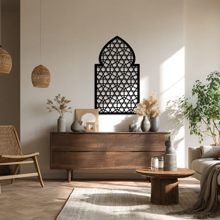 Sacred pattern arch metal wall hanging