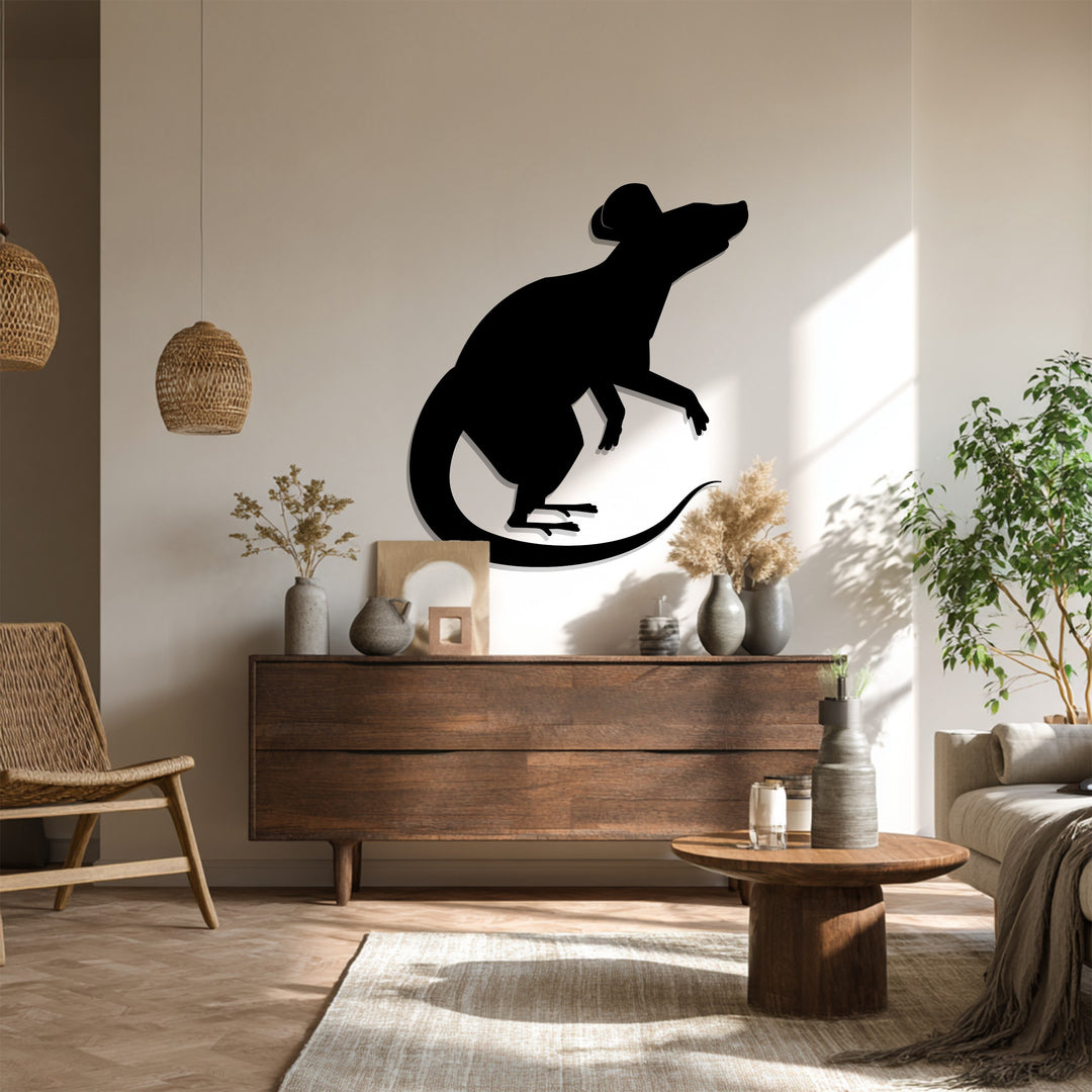 Rat Metal Wall Art – Modern Animal Silhouette Décor