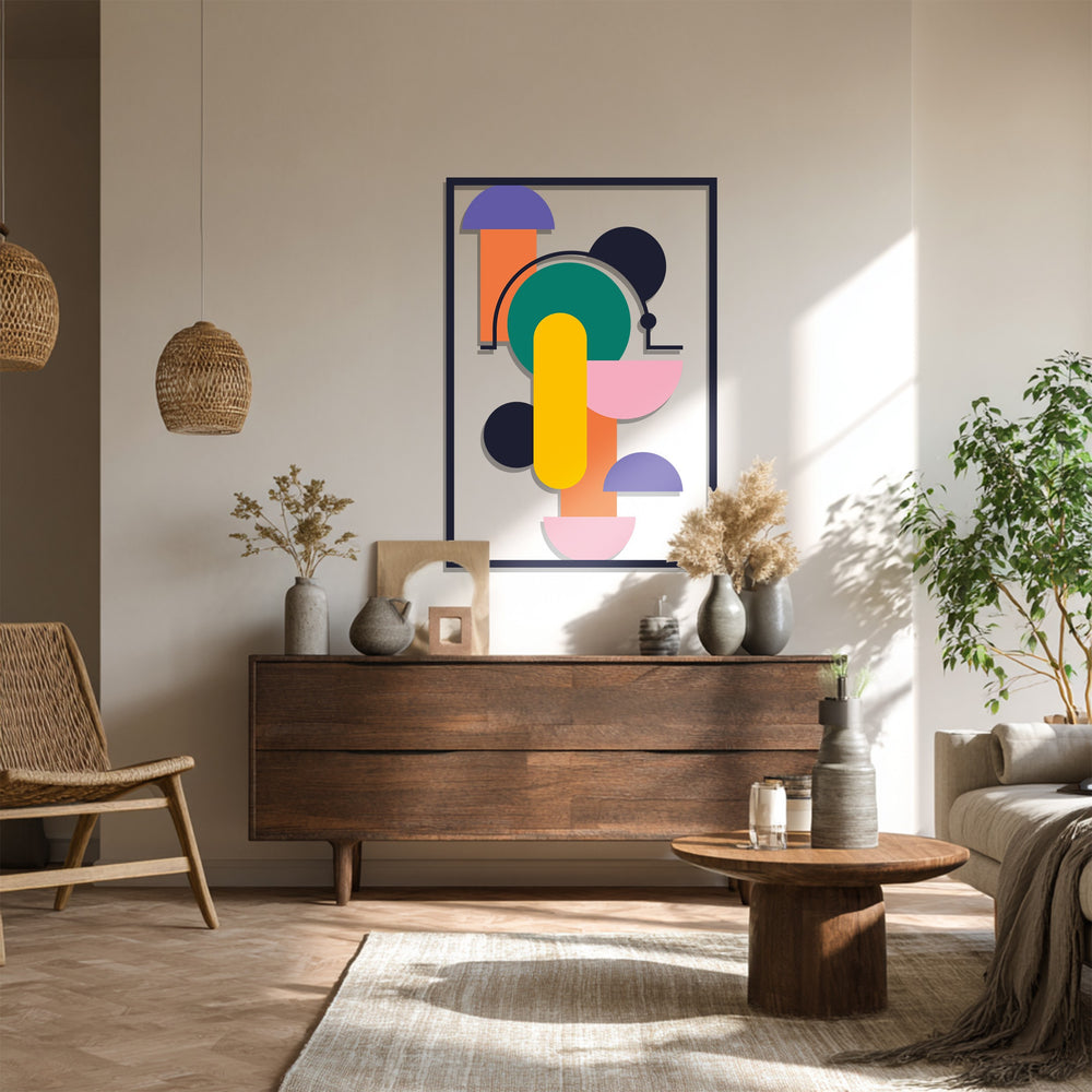 Abstract circles and arches metal wall decor