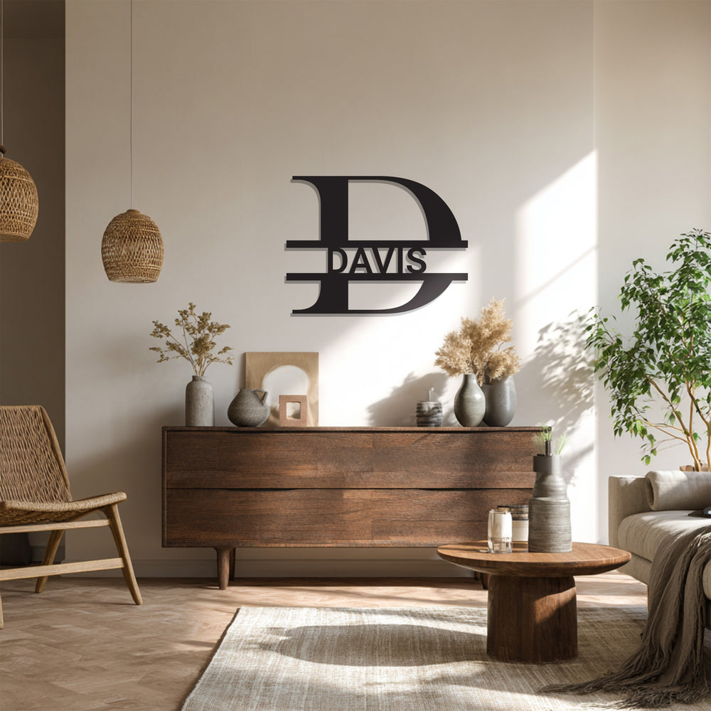 Personalized golden family name wall decor