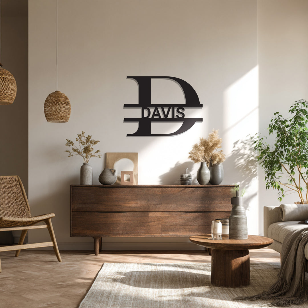 Personalized golden family name wall decor