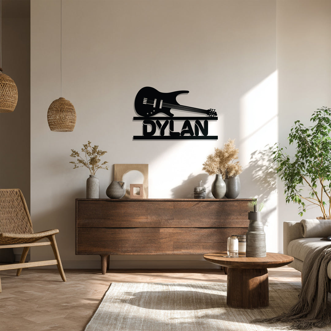 Milo Guitar Metal Wall Art – Personalized Music Lover Decor