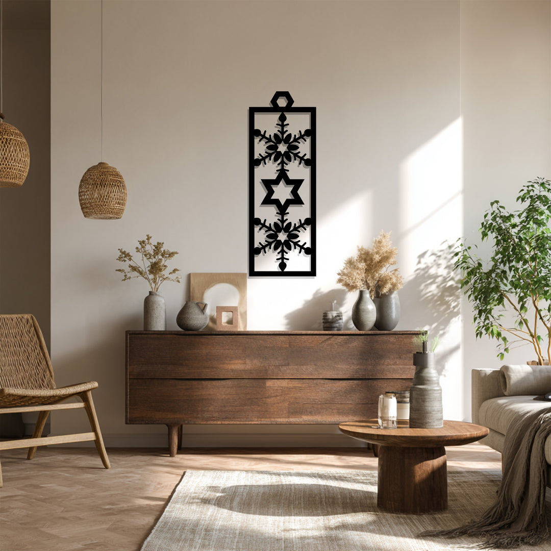 نجمة متجمدة – عيد ميلاد ندفة الثلج فن جداري معدني