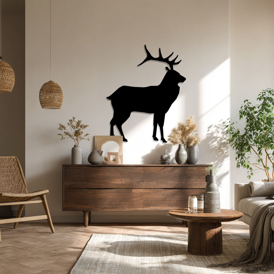 Deer Silhouette Metal Wall Art – Rustic Nature-Inspired Home Décor