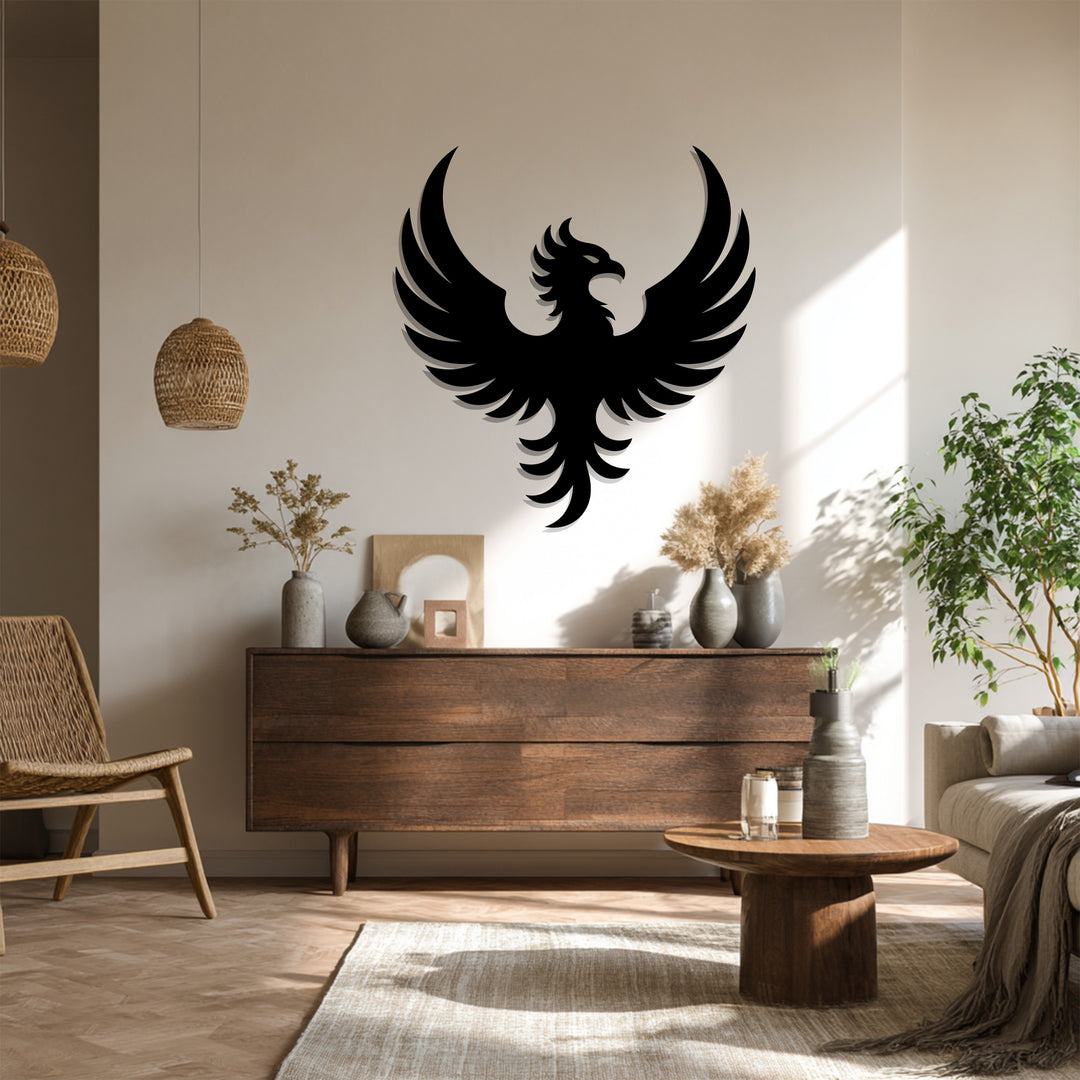 Phoenix Rising Metal Wall Art – Symbol of Strength
