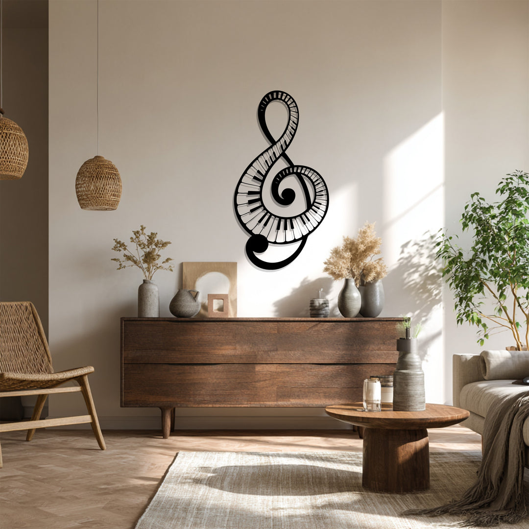 Piano Keys Treble Clef Metal Wall Art – Music Inspired Decor