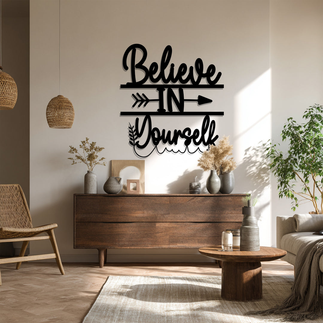 Motivational quote metal wall decoration