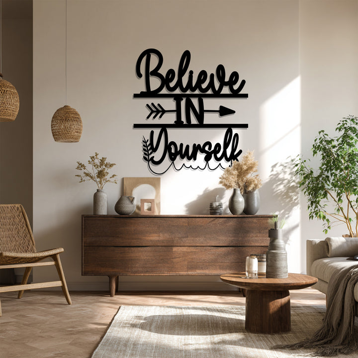 Motivational quote metal wall decoration