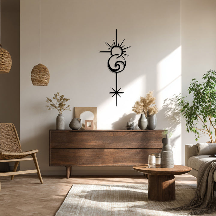 Sun and star inspired modern wall art