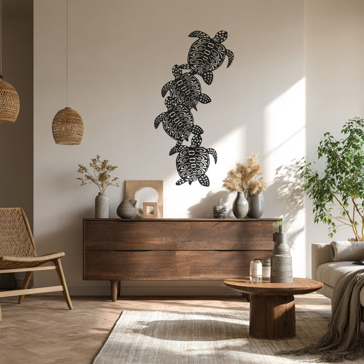 Ocean-inspired turtle silhouette wall décor