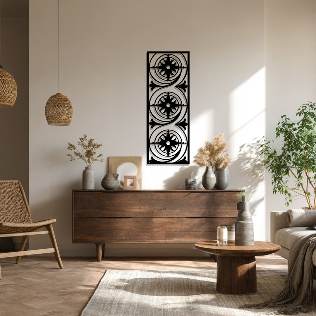 ماندالا التناغم الثلاثي - هندسية فن جداري معدني