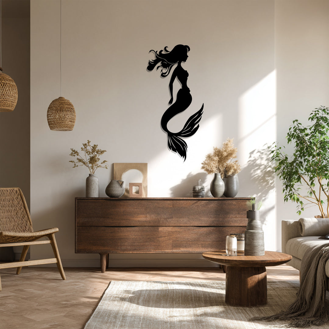 Ocean Dream Mermaid – Elegant Metal Wall Art for Modern Interiors