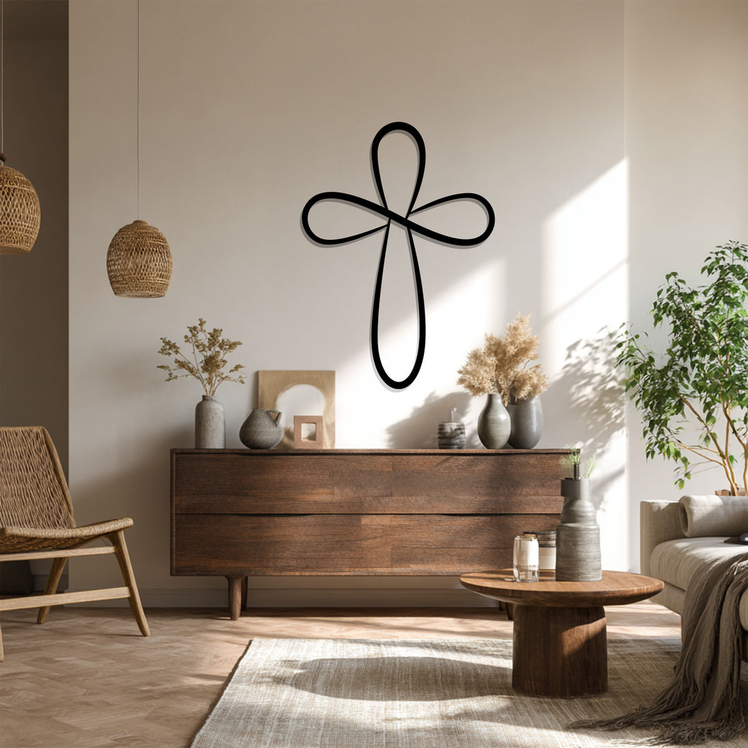 Infinite Grace – Croce ad anello d'argento Decorazioni Murali in Metallo