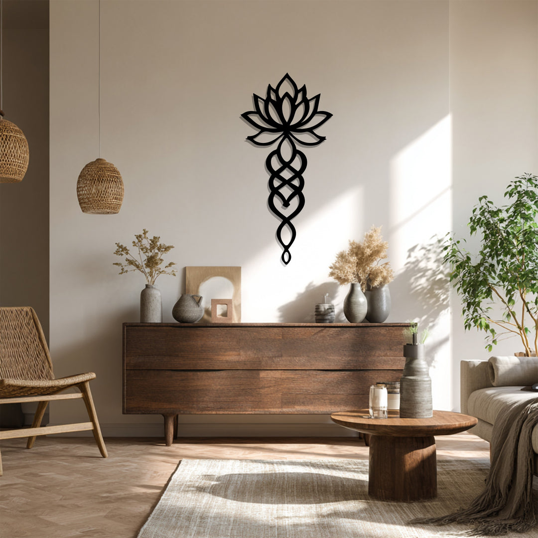 Spiritual home décor lotus metal wall sculpture
