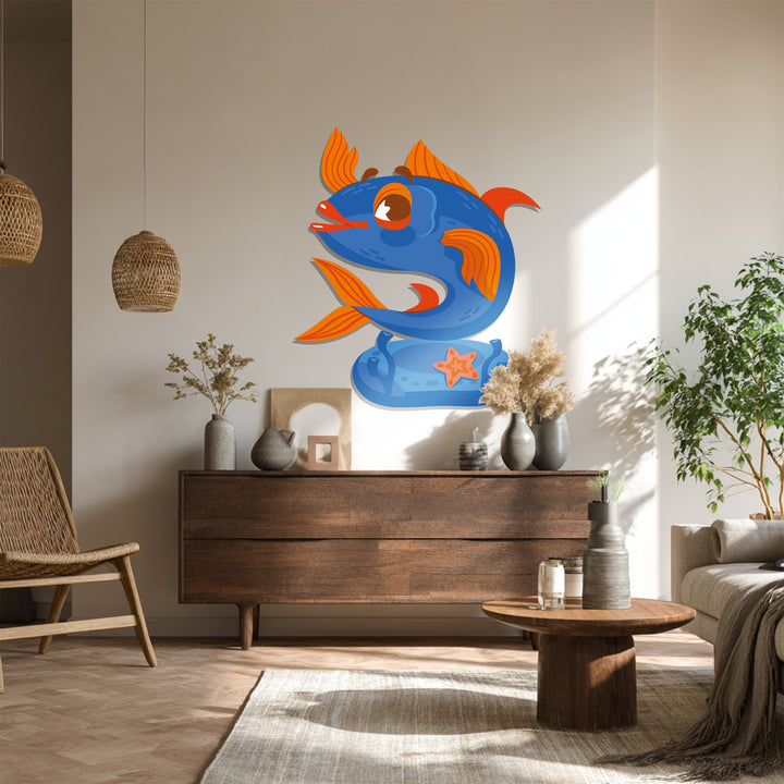 Fun aquatic metal wall art for beach house and seaside decor