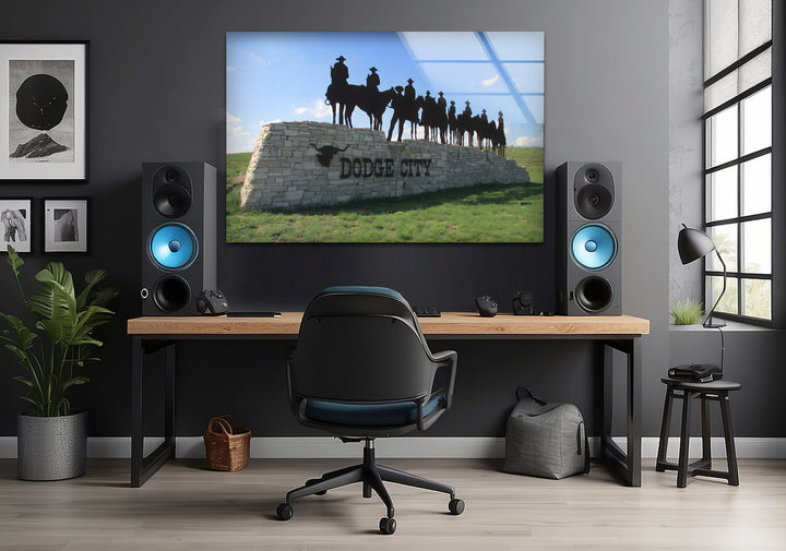 Dodge City: Cowboy Legacy on Glass Wall Art
