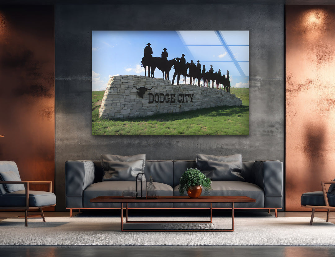 Dodge City: Western History Preserved on Glass Wall Art
