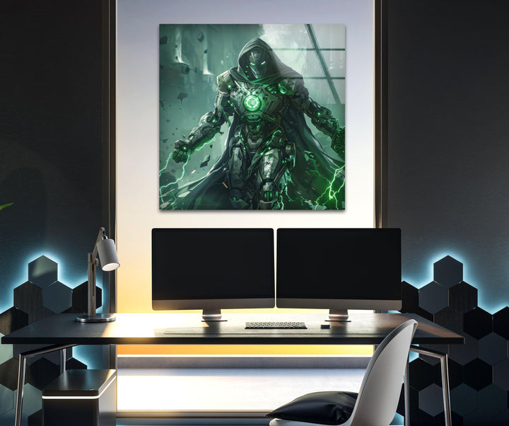 Dr Doom Green Glass Wall Art large glass photo prints, glass wall photos
