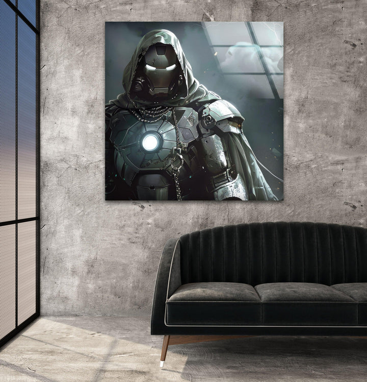 Dr. Doom Glass Wall Art photo print on glass, prints on glass wall art
