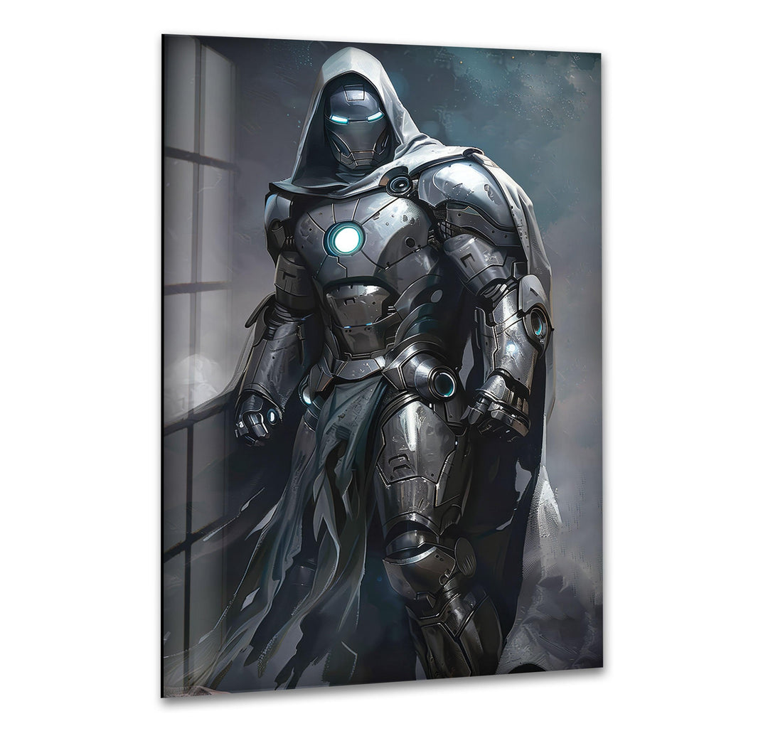 Silver Dr. Doom Glass Wall Art art glass wall art, glass wall art pictures
