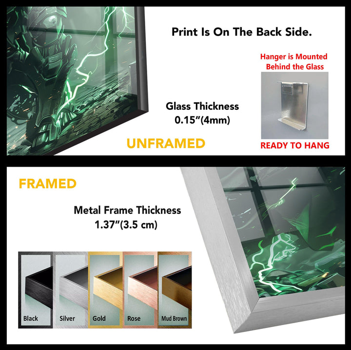 Lightning Dr. Doom Glass Wall Art