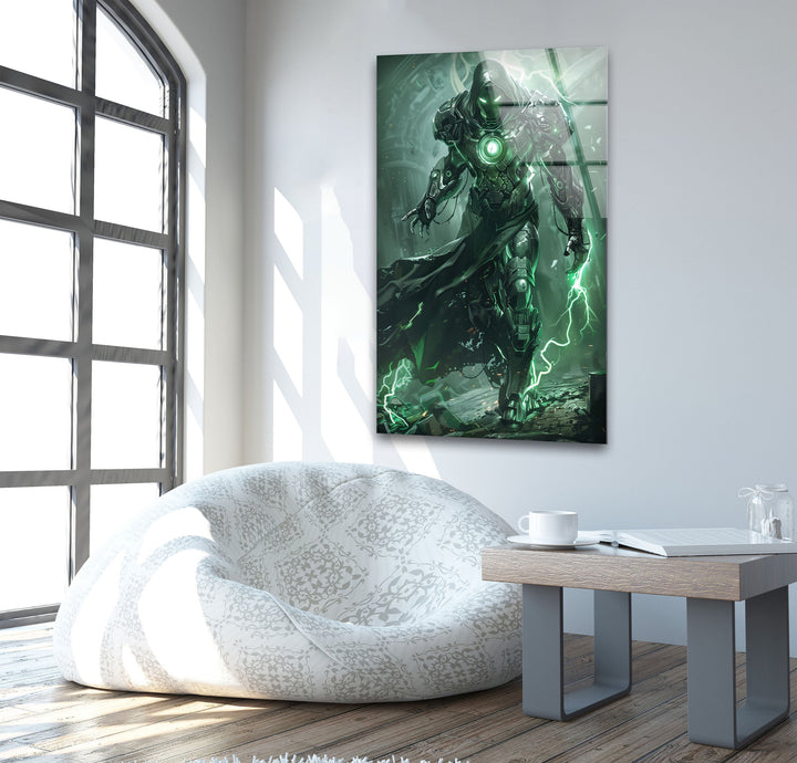 Lightning Dr. Doom Glass Wall Art stained glass wall art, stained glass wall decor
