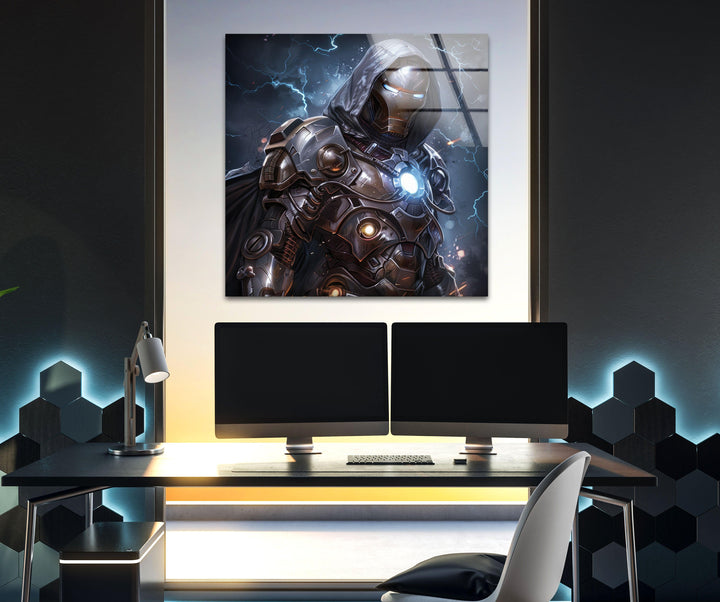 Lightning Dr Doom Green Glass Wall Art glass pictures for Wall, glass prints wall art

