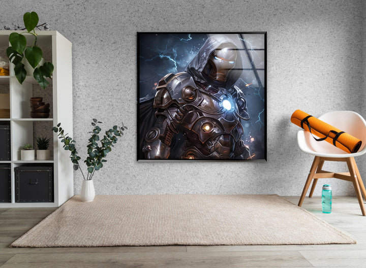 Lightning Dr Doom Green Glass Wall Art glass image printing, glass prints from photos
