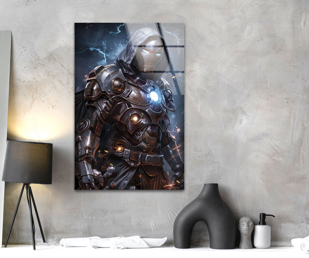 Lightning Dr Doom Green Glass Wall Art large glass photo prints, glass wall photos
