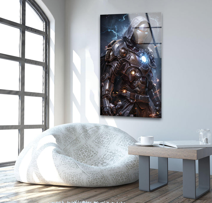 Lightning Dr Doom Green Glass Wall Art picture on glass wall art, photos printed on glass
